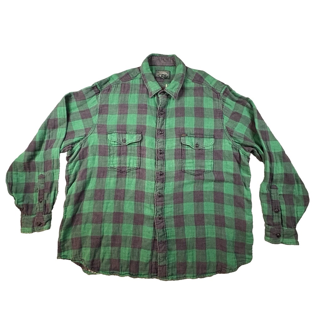 Polo Country Ralph Lauren Men's 2XB Green Black Buffalo Plaid‎ Flannel Big Tall